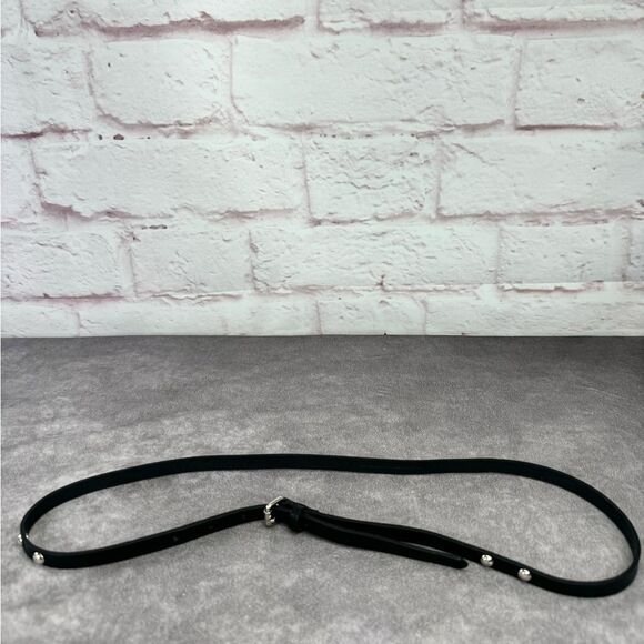 Authentic Louis Vuitton Studded Black Leather Uniform Belt Small/Medium - Picture 1 of 8